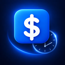 Voltura Earner blue dollar tile and clock artwork